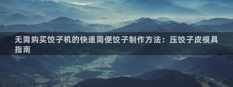太阳诚集团视频：无需购买饺子机的快速简便饺子制作方法：压饺子皮模具
指南